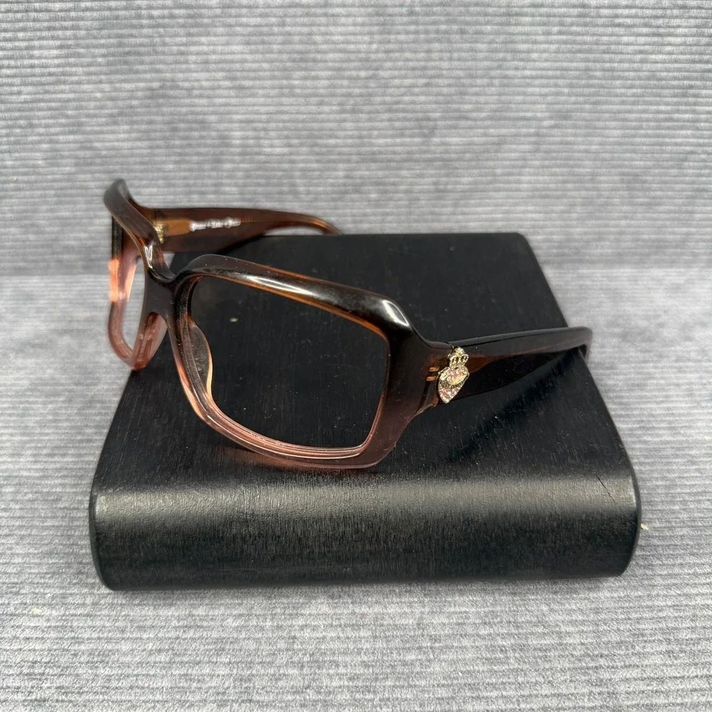 Juicy Couture Country Club Eyeglass Frames‎ Brown Pink Rhinestone Y2K Sz S